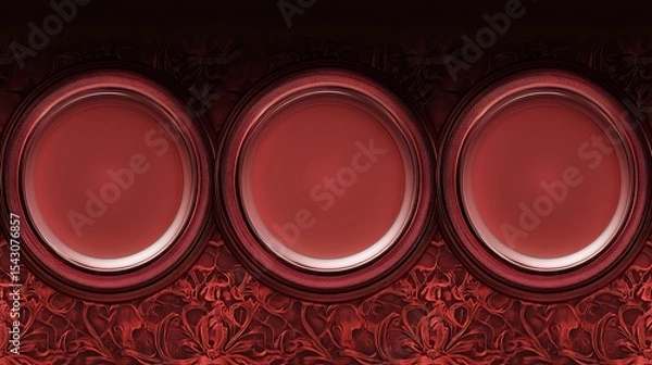 Obraz Elegant, symmetrical, burgundy circles