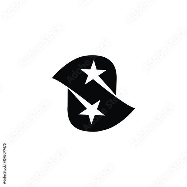 Fototapeta letter S and star logo design vector simple concept