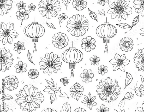 Obraz Floral Line Art