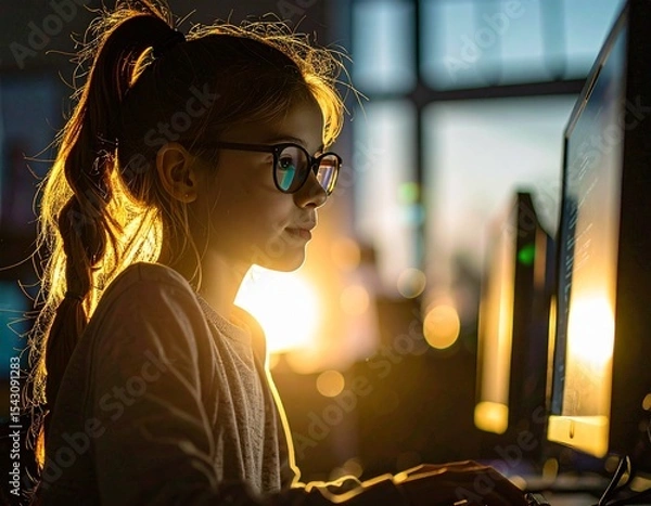 Obraz コンピューターで仕事をする人のイメージ