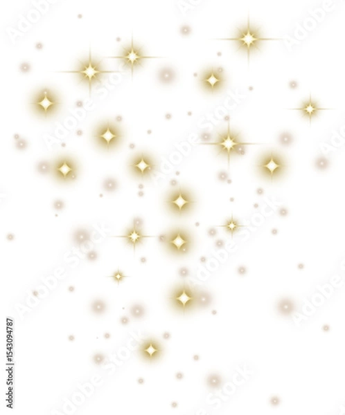 Fototapeta Glowing Christmas Lights. Gold Magic Stars