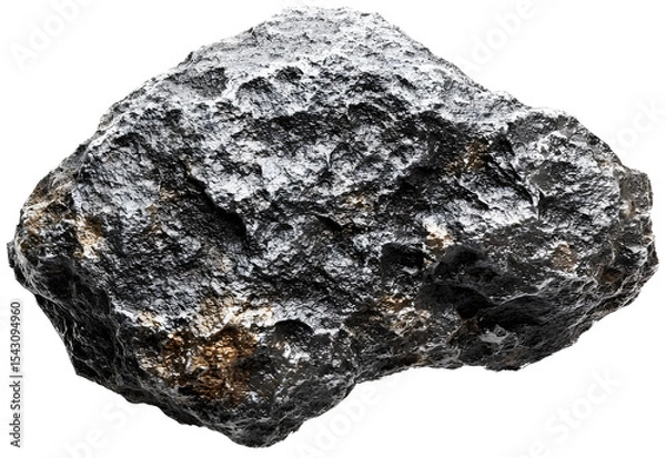 Obraz Textured Asteroid Fragment with Intricate Surface Details in 3D Render