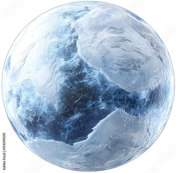 Obraz Frozen Icy Planet with Glimmering 3D Ice Formations on Render