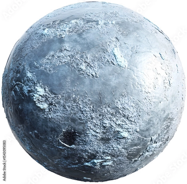 Obraz Icy Frozen Planet with Glimmering Ice Formations in 3D Render