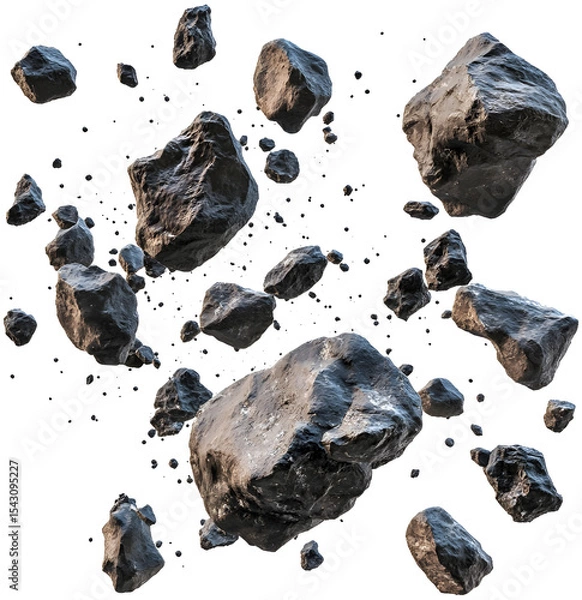 Obraz Captivating Asteroid Belt Concept with Floating Rocks and Cosmic Debris