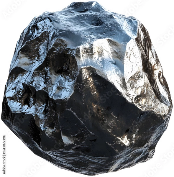 Obraz Shimmering Metallic Asteroid:A Futuristic 3D Sci-Fi Design Floating