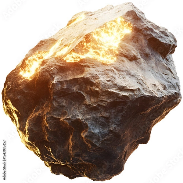 Obraz Captivating Glowing Crystal Formations on Cosmic Asteroid in 3D Rendering