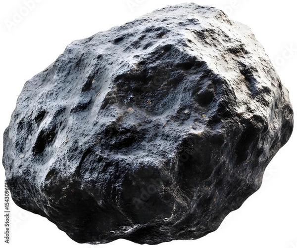 Obraz Cosmic Asteroid Covered in Dust, Isolated