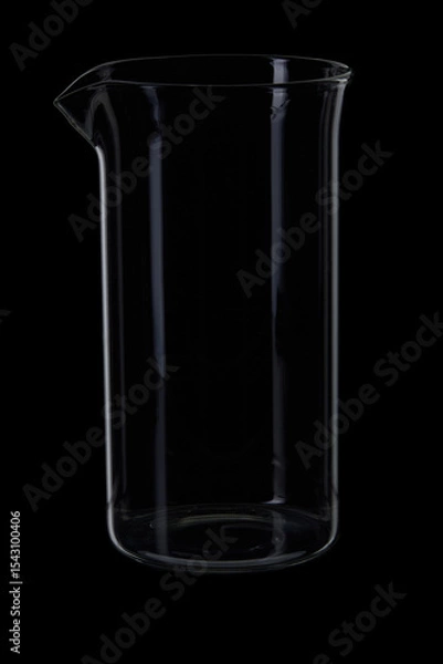 Fototapeta Empty beaker on black background