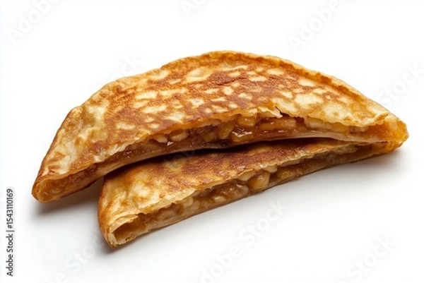 Fototapeta Hotteok pancakes filled with brown sugar and nuts, freshly cooked and pressed golden, perfect for dessert or snack time