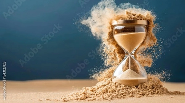Fototapeta The Sand of Time: A Metaphor for the Passage of Time