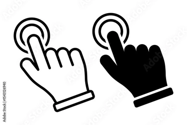 Fototapeta Vector illustration of hand cursor icon set isolated on transparent background