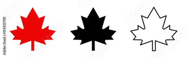 Obraz Vector illustration of Maple Leaf icon set isolated on transparent background
