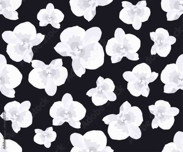 Fototapeta seamless pattern with white flowers 