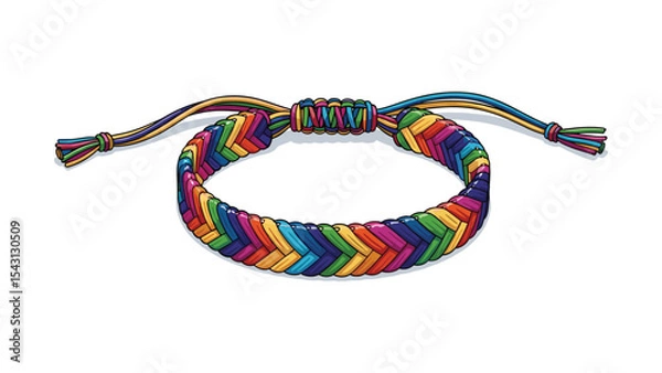 Fototapeta Colorful Rainbow Bracelet Illustration on White Background for Creative Design