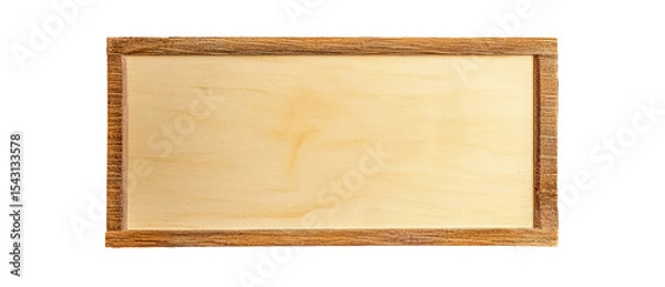 Fototapeta Isolation of empty wooden board with wooden frame on transparent background