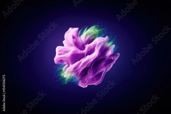 Fototapeta Abstract Celestial Nebula with Swirling Purple and Green Hues