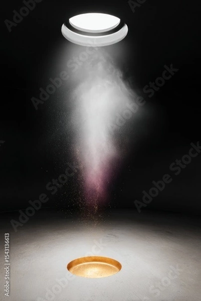 Fototapeta Abstract Dust Motes Dance in a Spotlight Beam