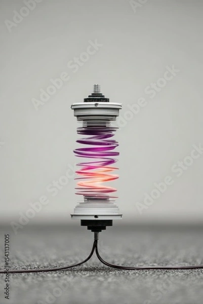 Fototapeta Abstract Spiral Art Piece with Purple Orange and Pink Lighting
