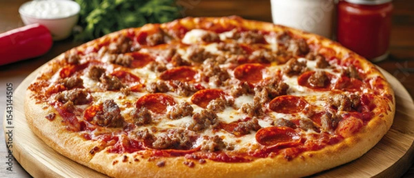 Fototapeta Gourmet pizza mastery close-up techniques from culinary chefs in high-resolution imagery