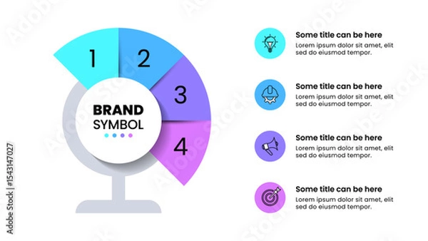 Obraz Infographic template. Abstract stand with 4 parts