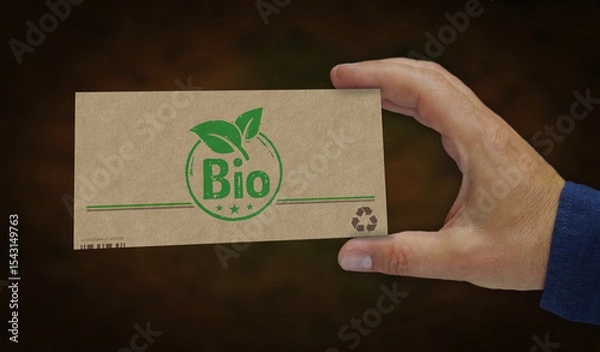 Fototapeta Bio organic box pack 3d illustration