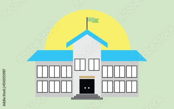 Obraz Illustration of high school building