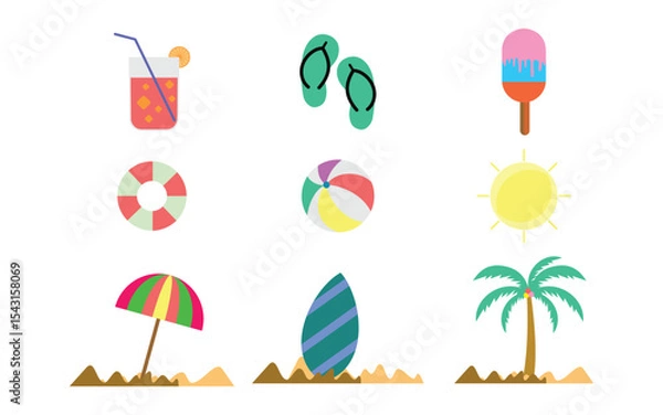 Obraz Set icon of summer theme