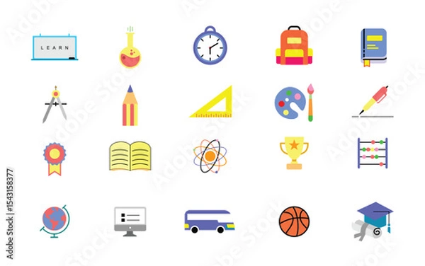 Obraz Set icon of school and educations