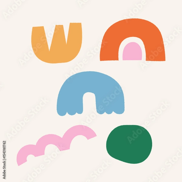 Fototapeta Retro Handdrawn Abstract Shape