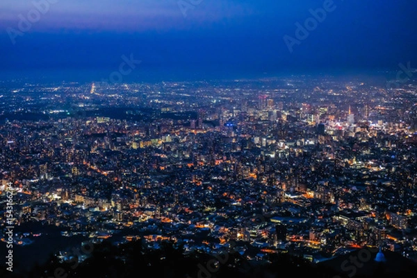 Fototapeta 北海道札幌市藻岩山からの夜景