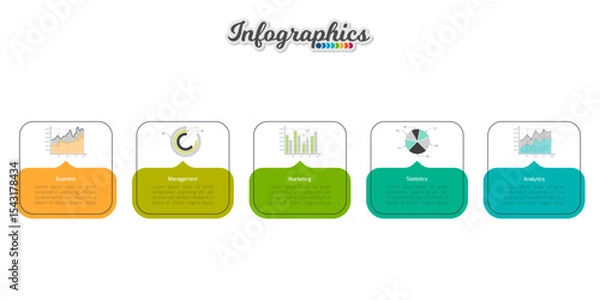 Fototapeta Infographic timeline template can be used for chart, diagram, web design, presentation, advertising, history
