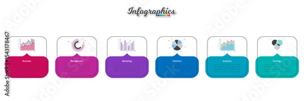 Fototapeta Infographic timeline template can be used for chart, diagram, web design, presentation, advertising, history