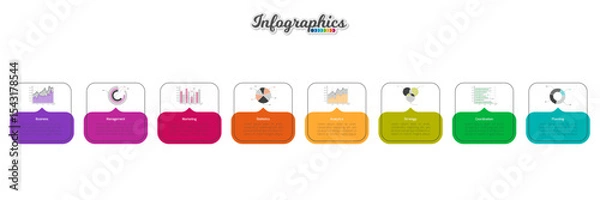 Fototapeta Infographic timeline template can be used for chart, diagram, web design, presentation, advertising, history