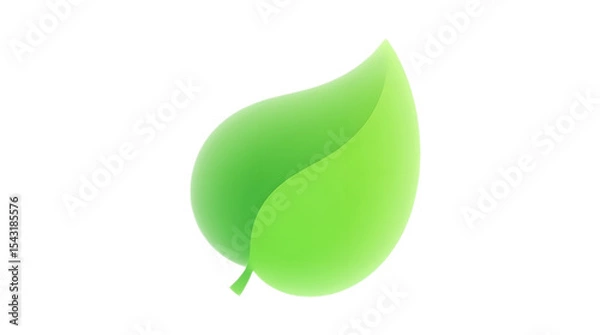 Obraz Simple and fresh green leaf illustration with clean lines, isolated on transparent background—perfect for nature-themed designs, eco-friendly projects, and botanical artwork.

