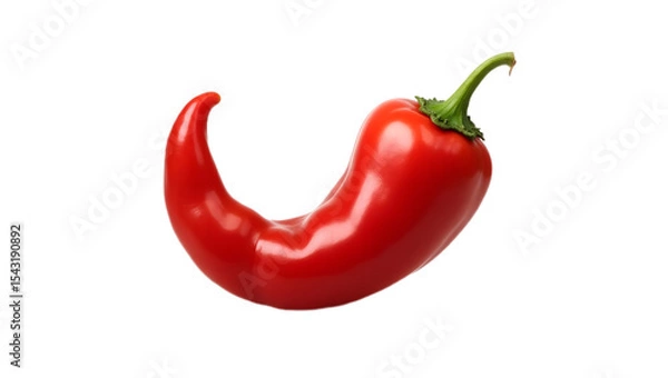 Obraz Vibrant red chili pepper with smooth skin, isolated on transparent background—perfect for spicy food designs, cooking illustrations, and culinary branding.