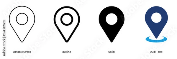 Fototapeta location icon outline and solid icon