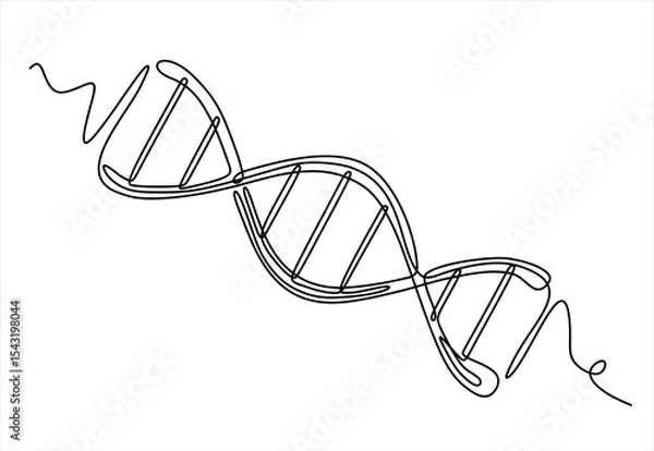 Obraz 
DNA continuous one line drawing. Scientist and research concept. Hand drawn one line vector. Editable stroke