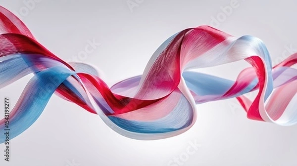 Fototapeta A dynamic and elegant swirl of patriotic colored fabric representing the American flag.