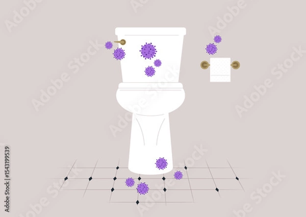 Obraz Exploring the hidden world of toilet bacteria and their unexpected presence in everyday bathrooms