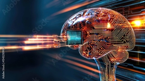 Fototapeta Artificial Intelligence: The Digital Brain