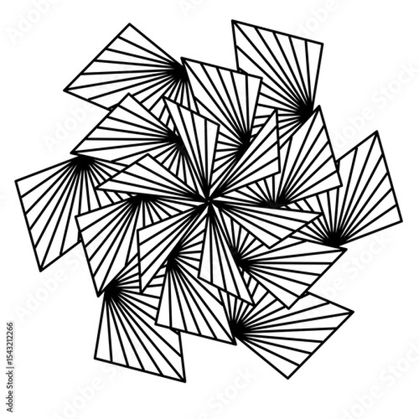 Fototapeta abstract black and white geometric shape vector illustration