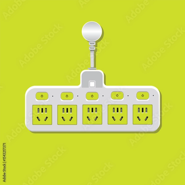 Fototapeta Electrical tools vector art, graphic icon illustration with background