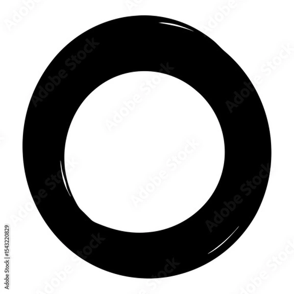 Fototapeta Black abstract circle with rough edges, minimalist artistic vector illustration