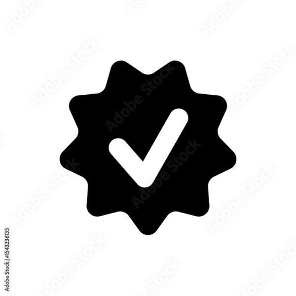 Obraz Black Verified check mark tick vector symbol. Black Verification icon