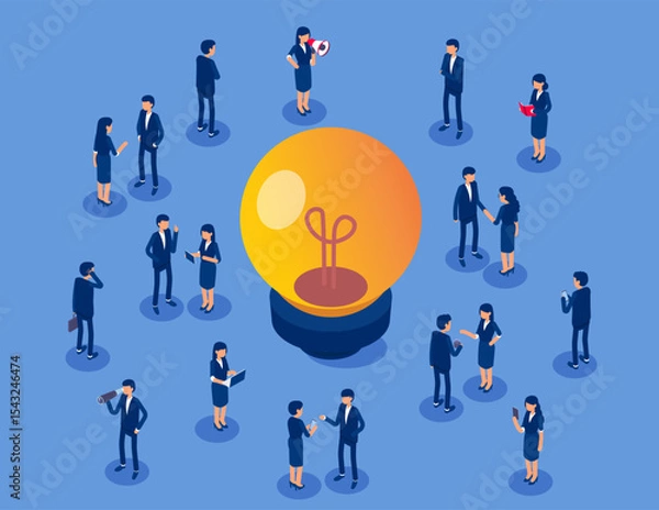 Obraz Idea concept. Flat isometric vector concept