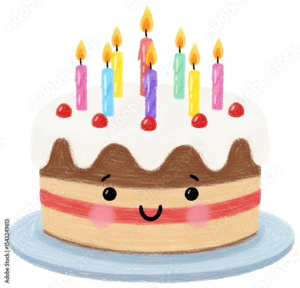 Obraz Birthday Cake with Candles