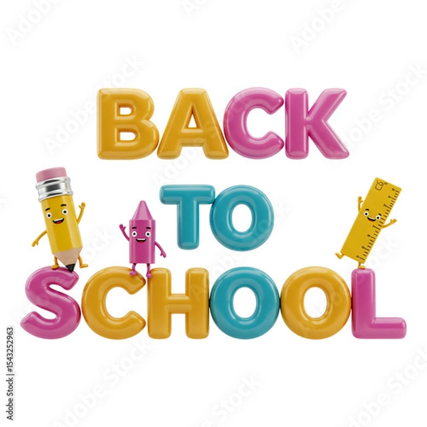 Obraz back to school text