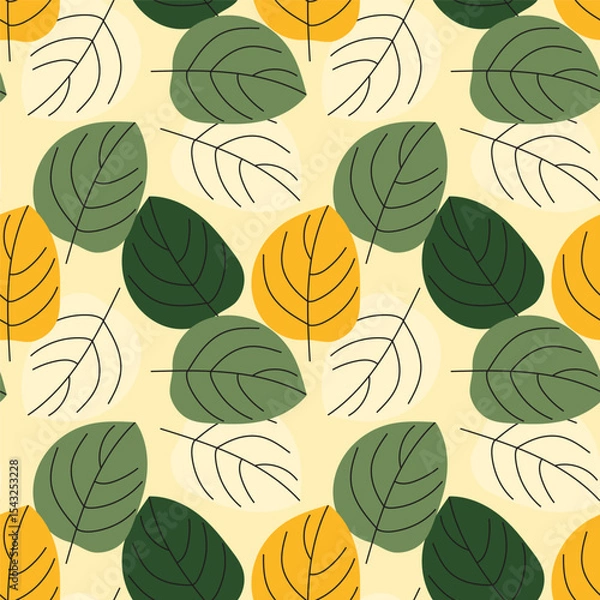 Obraz vector colorful leaves pattern design, seamless pattern of leaves