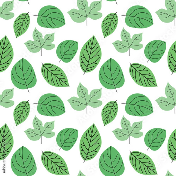 Obraz vector green leaves seamless pattern background design